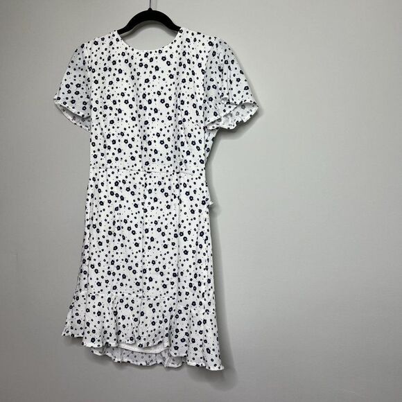 Princess Polly Womens White Floral Ruffle Open Tie Back Nate Mini Dress Size 6 - Picture 2 of 10